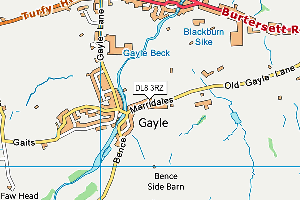 DL8 3RZ map - OS VectorMap District (Ordnance Survey)