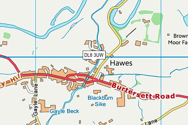 DL8 3UW map - OS VectorMap District (Ordnance Survey)