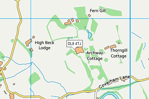 DL8 4TJ map - OS VectorMap District (Ordnance Survey)