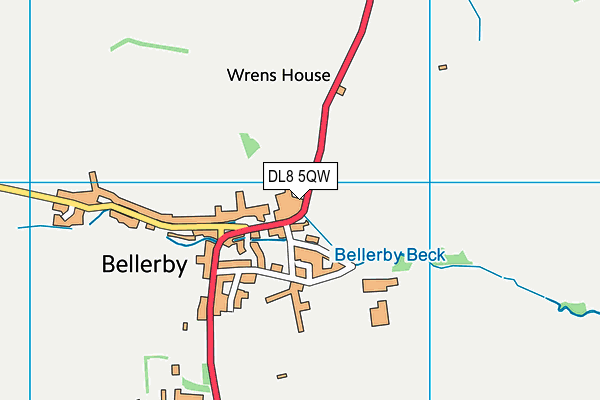 DL8 5QW map - OS VectorMap District (Ordnance Survey)