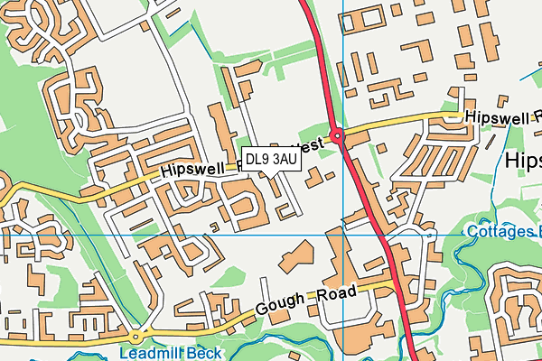 DL9 3AU map - OS VectorMap District (Ordnance Survey) DL9 3AU map - OS VectorMap District (Ordnance Survey)