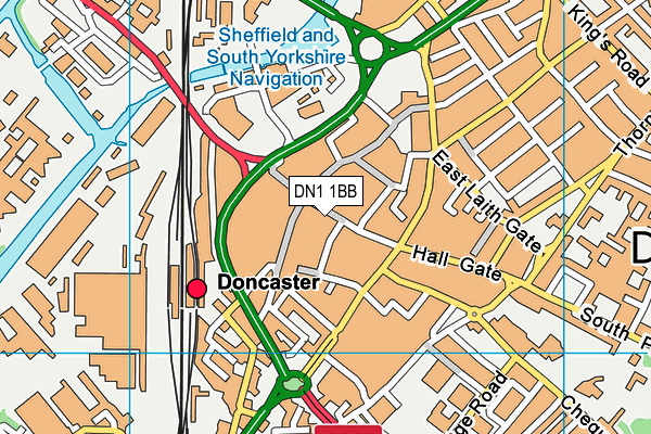 DN1 1BB map - OS VectorMap District (Ordnance Survey) DN1 1BB map - OS VectorMap District (Ordnance Survey)