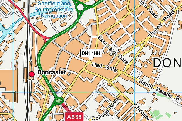 DN1 1HH map - OS VectorMap District (Ordnance Survey) DN1 1HH map - OS VectorMap District (Ordnance Survey)