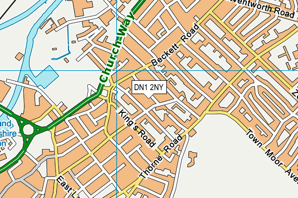 DN1 2NY map - OS VectorMap District (Ordnance Survey) DN1 2NY map - OS VectorMap District (Ordnance Survey)