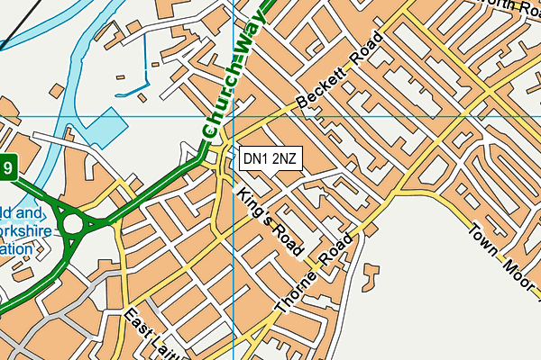 DN1 2NZ map - OS VectorMap District (Ordnance Survey) DN1 2NZ map - OS VectorMap District (Ordnance Survey)