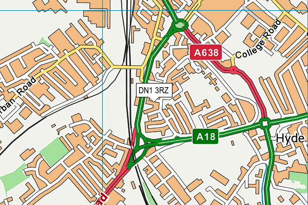 DN1 3RZ map - OS VectorMap District (Ordnance Survey) DN1 3RZ map - OS VectorMap District (Ordnance Survey)