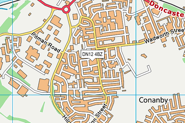 DN12 4BZ map - OS VectorMap District (Ordnance Survey) DN12 4BZ map - OS VectorMap District (Ordnance Survey)
