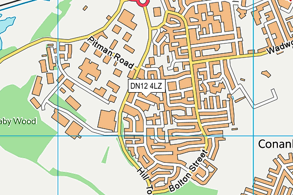DN12 4LZ map - OS VectorMap District (Ordnance Survey) DN12 4LZ map - OS VectorMap District (Ordnance Survey)