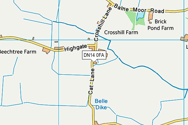 DN14 0FA map - OS VectorMap District (Ordnance Survey) DN14 0FA map - OS VectorMap District (Ordnance Survey)