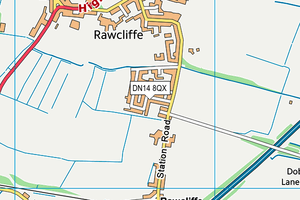 DN14 8QX map - OS VectorMap District (Ordnance Survey)