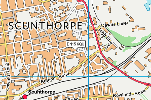 DN15 6QU map - OS VectorMap District (Ordnance Survey)