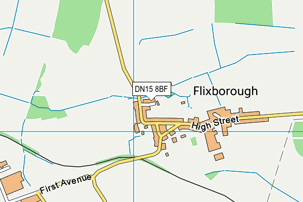 DN15 8BF map - OS VectorMap District (Ordnance Survey) DN15 8BF map - OS VectorMap District (Ordnance Survey)