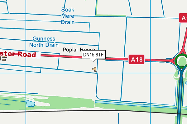 DN15 8TF map - OS VectorMap District (Ordnance Survey)