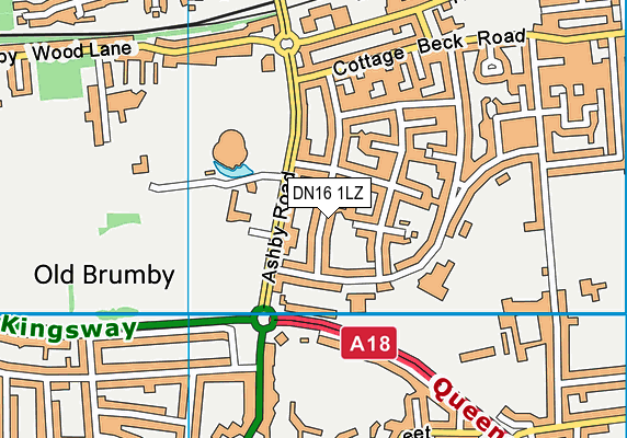 DN16 1LZ map - OS VectorMap District (Ordnance Survey) DN16 1LZ map - OS VectorMap District (Ordnance Survey)