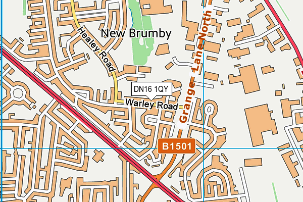 DN16 1QY map - OS VectorMap District (Ordnance Survey) DN16 1QY map - OS VectorMap District (Ordnance Survey)