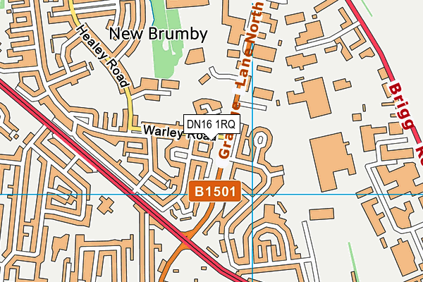 DN16 1RQ map - OS VectorMap District (Ordnance Survey) DN16 1RQ map - OS VectorMap District (Ordnance Survey)