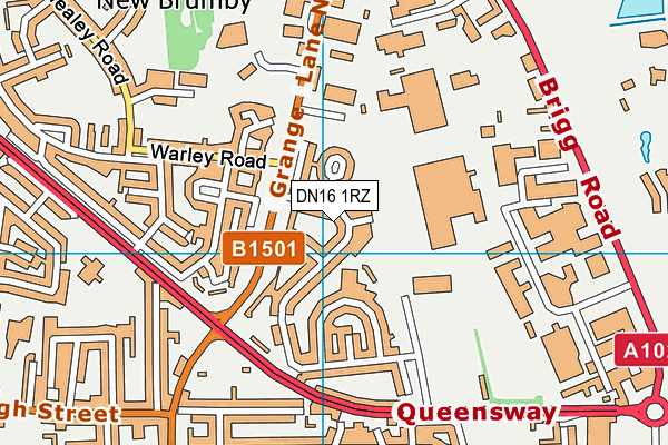 DN16 1RZ map - OS VectorMap District (Ordnance Survey) DN16 1RZ map - OS VectorMap District (Ordnance Survey)