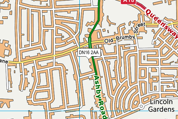 DN16 2AA map - OS VectorMap District (Ordnance Survey) DN16 2AA map - OS VectorMap District (Ordnance Survey)