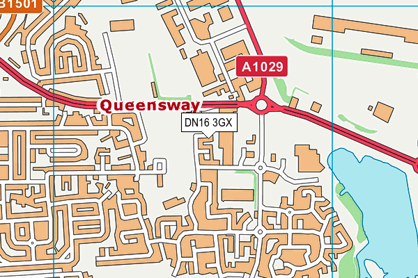 DN16 3GX map - OS VectorMap District (Ordnance Survey) DN16 3GX map - OS VectorMap District (Ordnance Survey)
