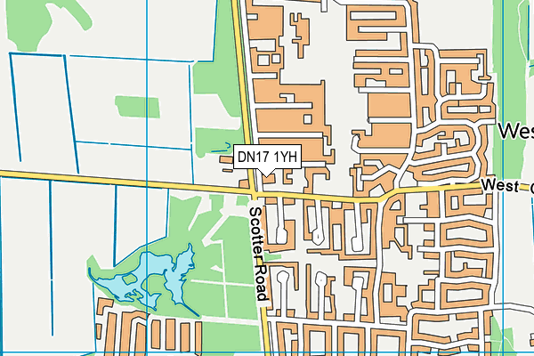 DN17 1YH map - OS VectorMap District (Ordnance Survey) DN17 1YH map - OS VectorMap District (Ordnance Survey)