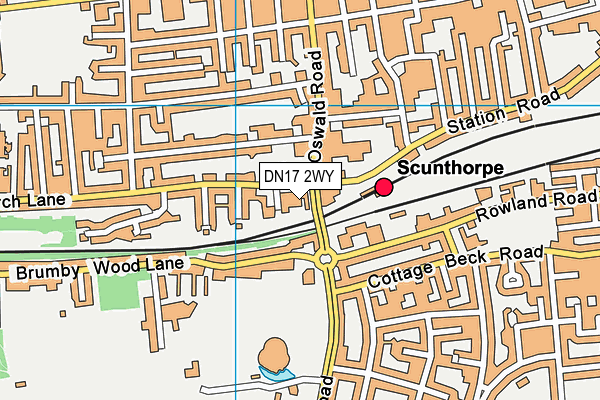 DN17 2WY map - OS VectorMap District (Ordnance Survey) DN17 2WY map - OS VectorMap District (Ordnance Survey)