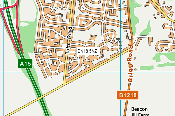 DN18 5NZ map - OS VectorMap District (Ordnance Survey) DN18 5NZ map - OS VectorMap District (Ordnance Survey)