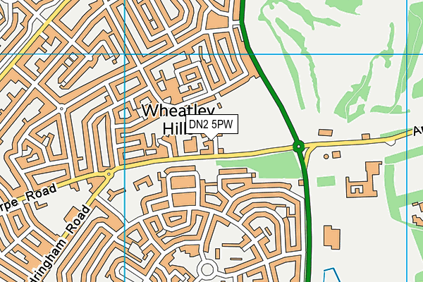 DN2 5PW map - OS VectorMap District (Ordnance Survey) DN2 5PW map - OS VectorMap District (Ordnance Survey)