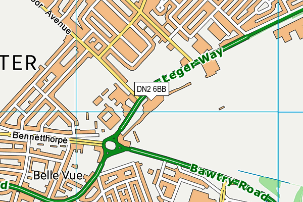 DN2 6BB map - OS VectorMap District (Ordnance Survey) DN2 6BB map - OS VectorMap District (Ordnance Survey)