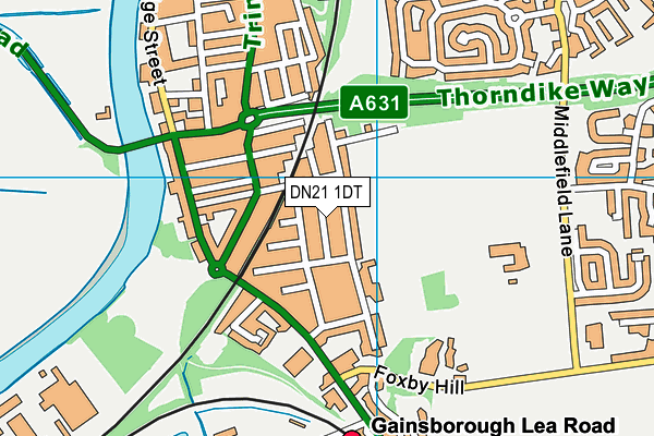 DN21 1DT map - OS VectorMap District (Ordnance Survey)