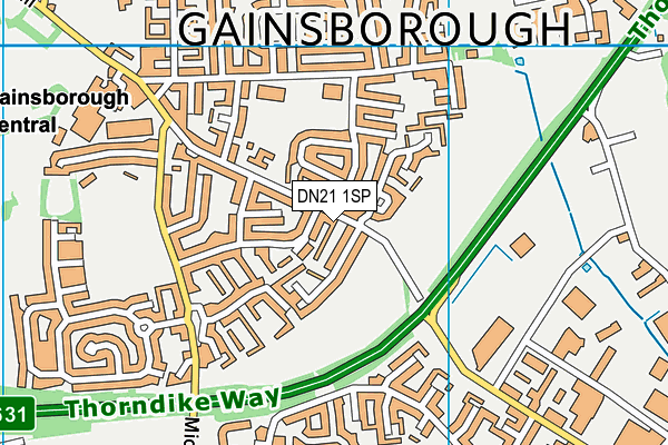 DN21 1SP map - OS VectorMap District (Ordnance Survey)
