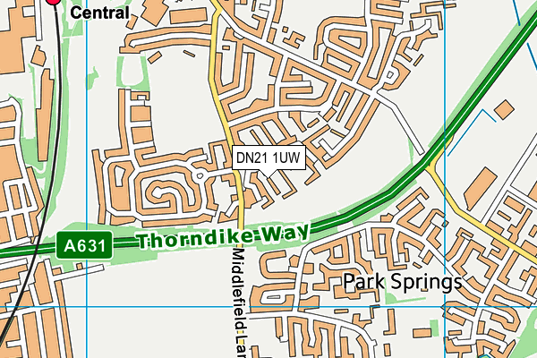 DN21 1UW map - OS VectorMap District (Ordnance Survey)