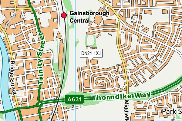 DN21 1XJ map - OS VectorMap District (Ordnance Survey)