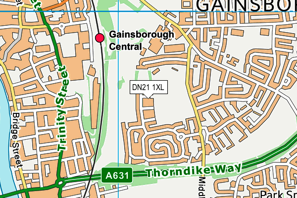 DN21 1XL map - OS VectorMap District (Ordnance Survey)