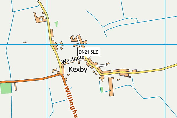 DN21 5LZ map - OS VectorMap District (Ordnance Survey)