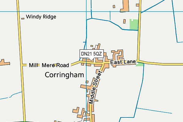 DN21 5QZ map - OS VectorMap District (Ordnance Survey)