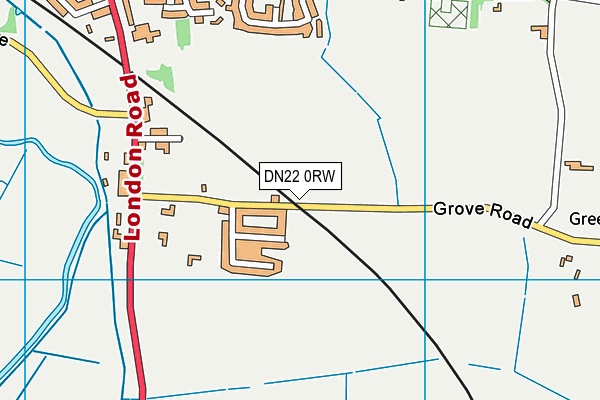 DN22 0RW map - OS VectorMap District (Ordnance Survey) DN22 0RW map - OS VectorMap District (Ordnance Survey)