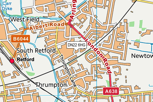DN22 6HG map - OS VectorMap District (Ordnance Survey) DN22 6HG map - OS VectorMap District (Ordnance Survey)