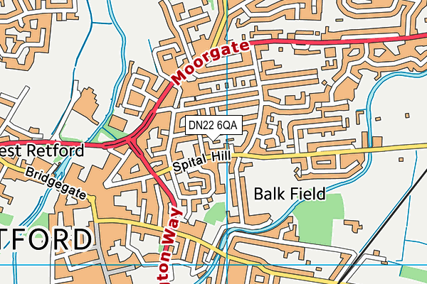 DN22 6QA map - OS VectorMap District (Ordnance Survey)
