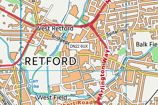 DN22 6UX map - OS VectorMap District (Ordnance Survey) DN22 6UX map - OS VectorMap District (Ordnance Survey)