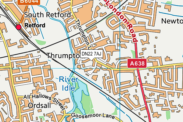 DN22 7AJ map - OS VectorMap District (Ordnance Survey) DN22 7AJ map - OS VectorMap District (Ordnance Survey)
