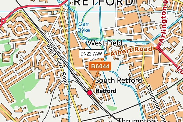 DN22 7AW map - OS VectorMap District (Ordnance Survey) DN22 7AW map - OS VectorMap District (Ordnance Survey)