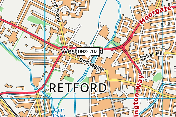 DN22 7DZ map - OS VectorMap District (Ordnance Survey) DN22 7DZ map - OS VectorMap District (Ordnance Survey)