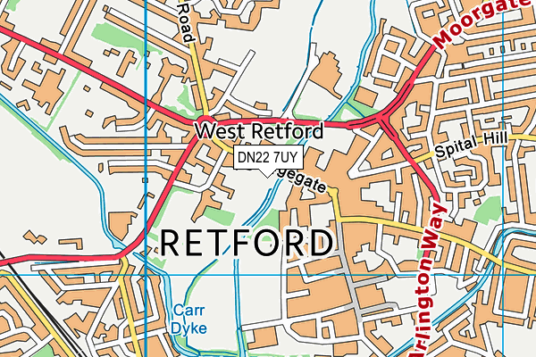 DN22 7UY map - OS VectorMap District (Ordnance Survey) DN22 7UY map - OS VectorMap District (Ordnance Survey)
