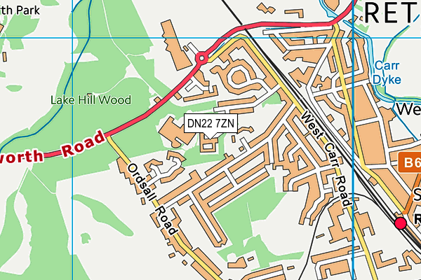DN22 7ZN map - OS VectorMap District (Ordnance Survey) DN22 7ZN map - OS VectorMap District (Ordnance Survey)