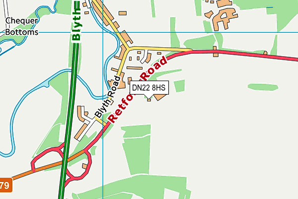 DN22 8HS map - OS VectorMap District (Ordnance Survey) DN22 8HS map - OS VectorMap District (Ordnance Survey)