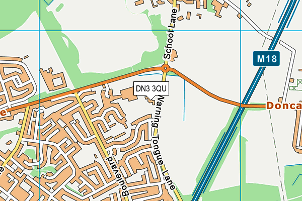 DN3 3QU map - OS VectorMap District (Ordnance Survey) DN3 3QU map - OS VectorMap District (Ordnance Survey)