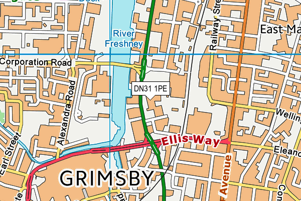 DN31 1PE map - OS VectorMap District (Ordnance Survey)
