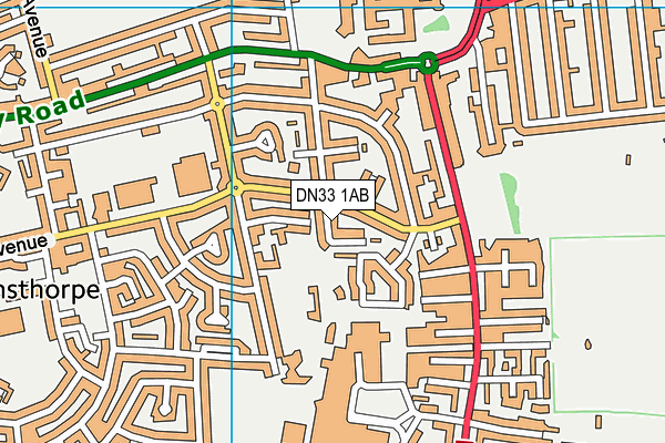 DN33 1AB map - OS VectorMap District (Ordnance Survey) DN33 1AB map - OS VectorMap District (Ordnance Survey)