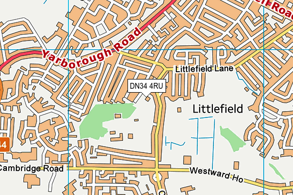 DN34 4RU map - OS VectorMap District (Ordnance Survey) DN34 4RU map - OS VectorMap District (Ordnance Survey)