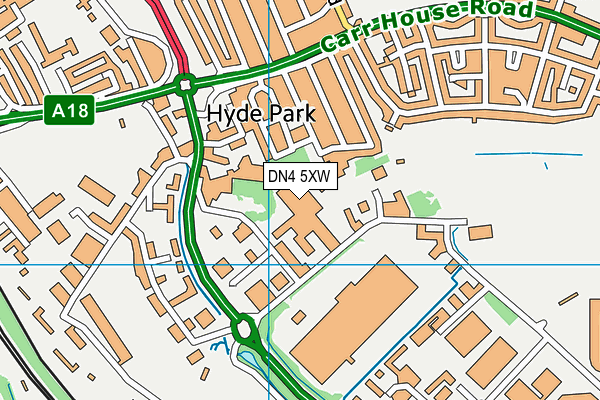 DN4 5XW map - OS VectorMap District (Ordnance Survey) DN4 5XW map - OS VectorMap District (Ordnance Survey)